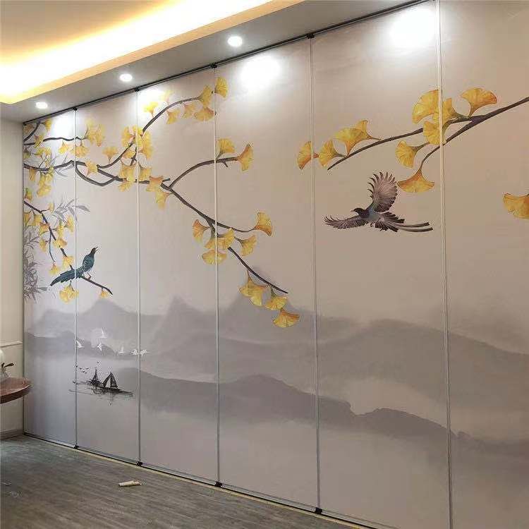 山東酒店活動隔斷，吊軌道隔斷工程